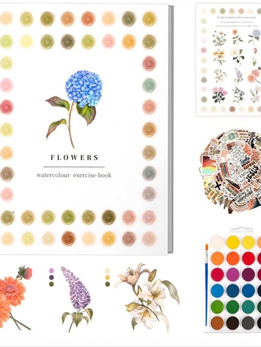 NEW Watercolor Workbooks ，24 Colors Water Books Paint Set